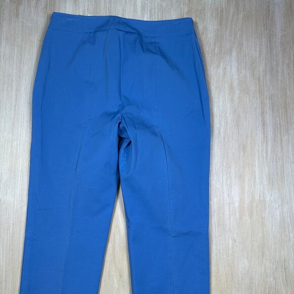 NWT Talbots Blue Cotton Spandex Stretch Straight Leg Ankle Career Dress Pants 12 - Picture 12 of 14